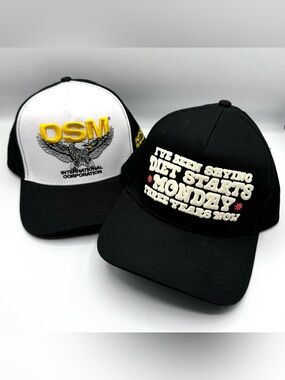 Lot of 2 Diet Starts Monday Adjustable Strap Baseball Hats